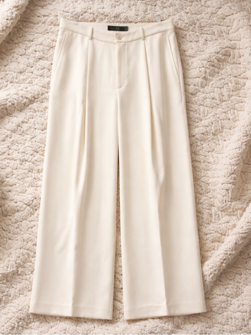Lauren Ralph Lauren NWT Winter Cream Wide-Leg Pleated Trousers Sz 8